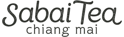 Logo of Sabai Tea Chiang Mai with black text on a white background
